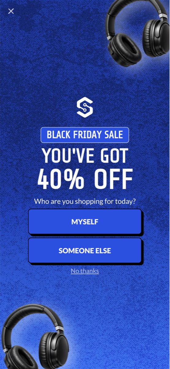Selyrix popup template, mobile