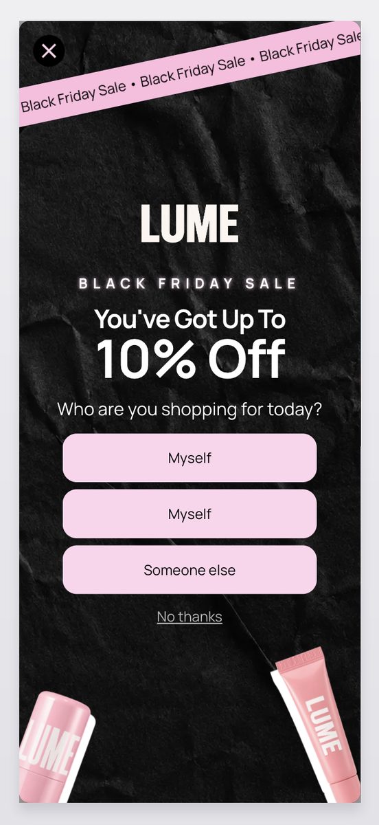 Lume (Non FS) popup template, mobile