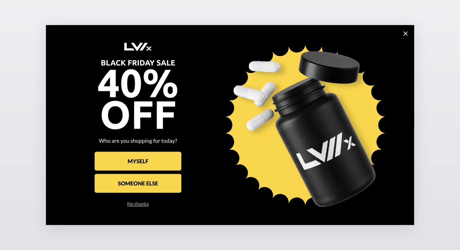 Lvix popup template, desktop