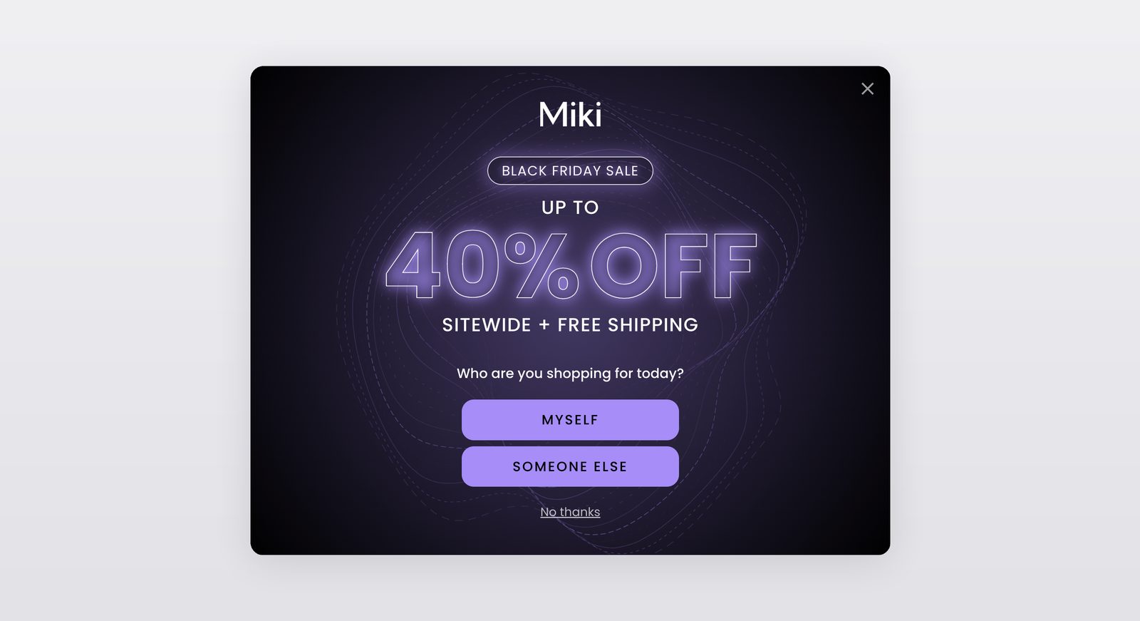 Miki popup template, desktop