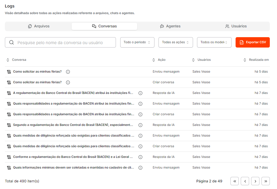 Tela da plataforma Vease mostrando a interface de criação de agentes autônomos de IA, destacando a facilidade de automação de tarefas sem necessidade de conhecimento técnico.