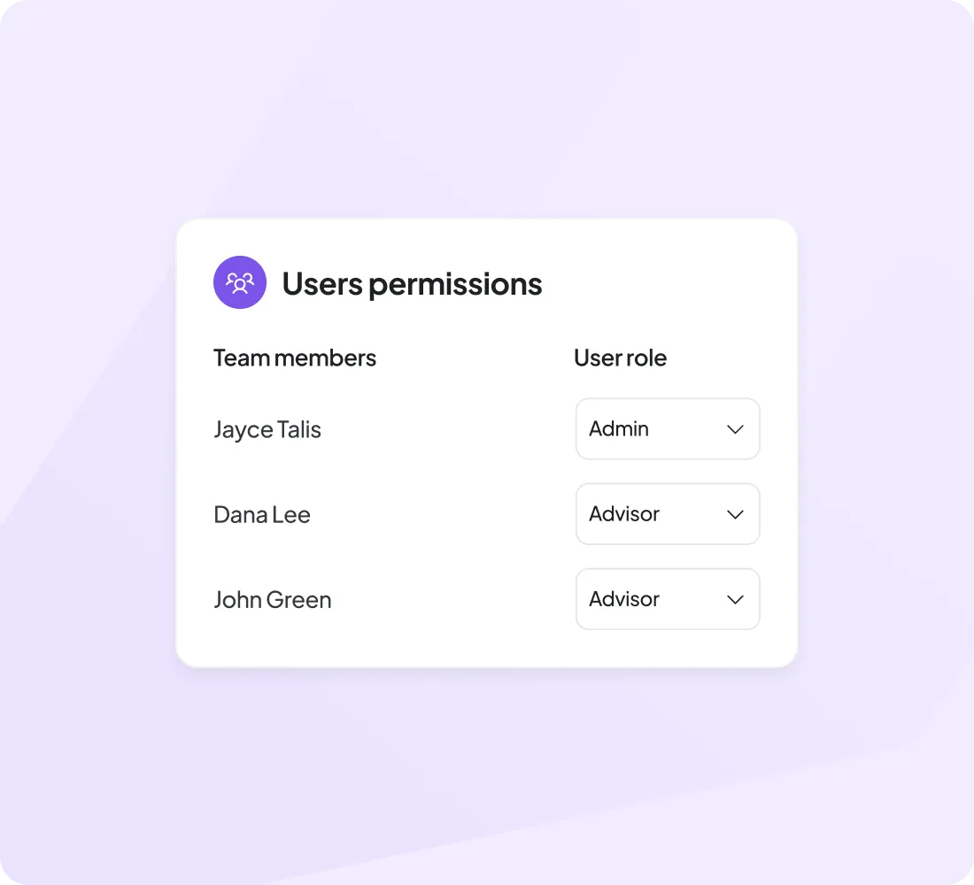 A user's login screen with a purple background.