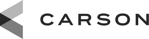 Carson: A black and white photo of a logo for a company.