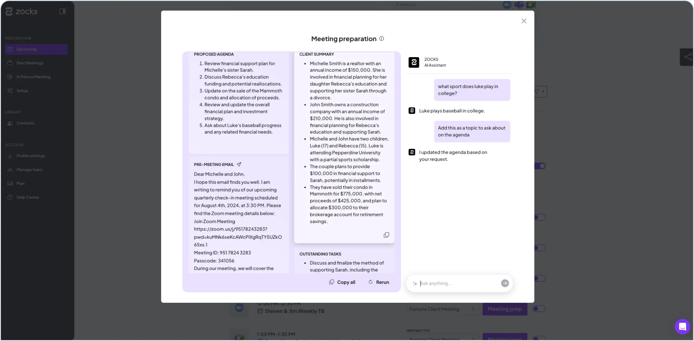Automated meeting prep with the click of a button