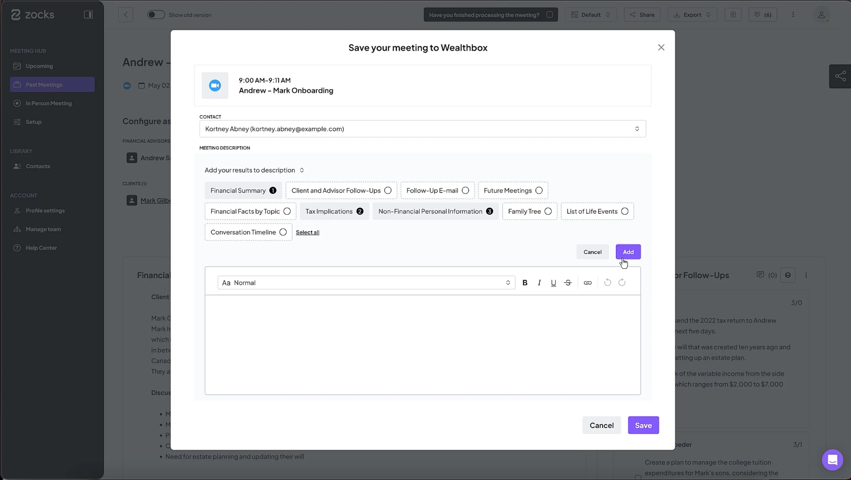 Automated meeting prep with the click of a button