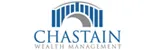 A black and white photo of the logo for chastain.