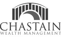 A black and white photo of the logo for chastain.