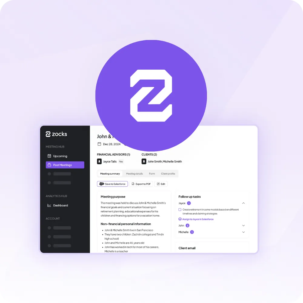 Zocks AI platform for financial advisors