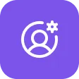 User profile icon with gear, representing account settings or user preferences