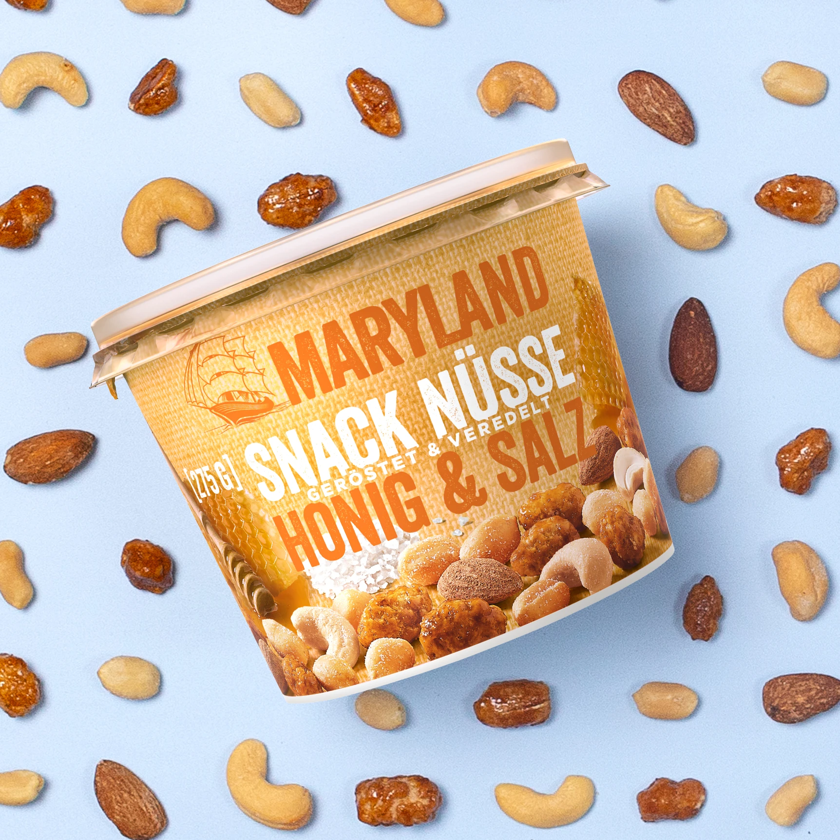 Snack Nüsse Honig & Salz