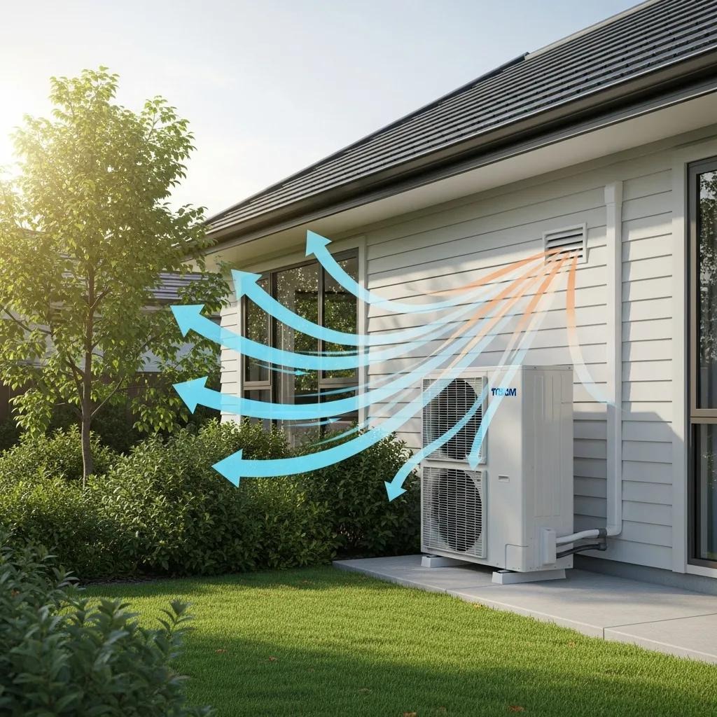 Heat pump installation demonstrating energy efficiency in a mild climate