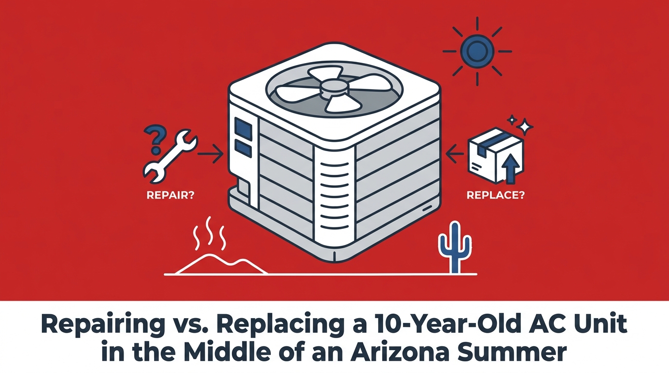 Repairing vs. Replacing a 10-Year-Old AC Unit in the Middle of an Arizona Summer