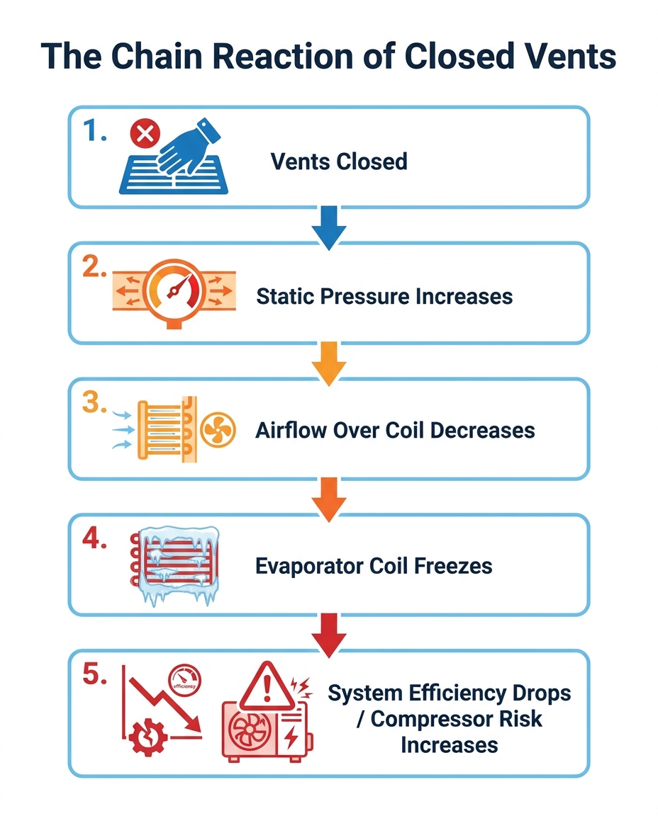 The Chain Reaction of Closed Vents
