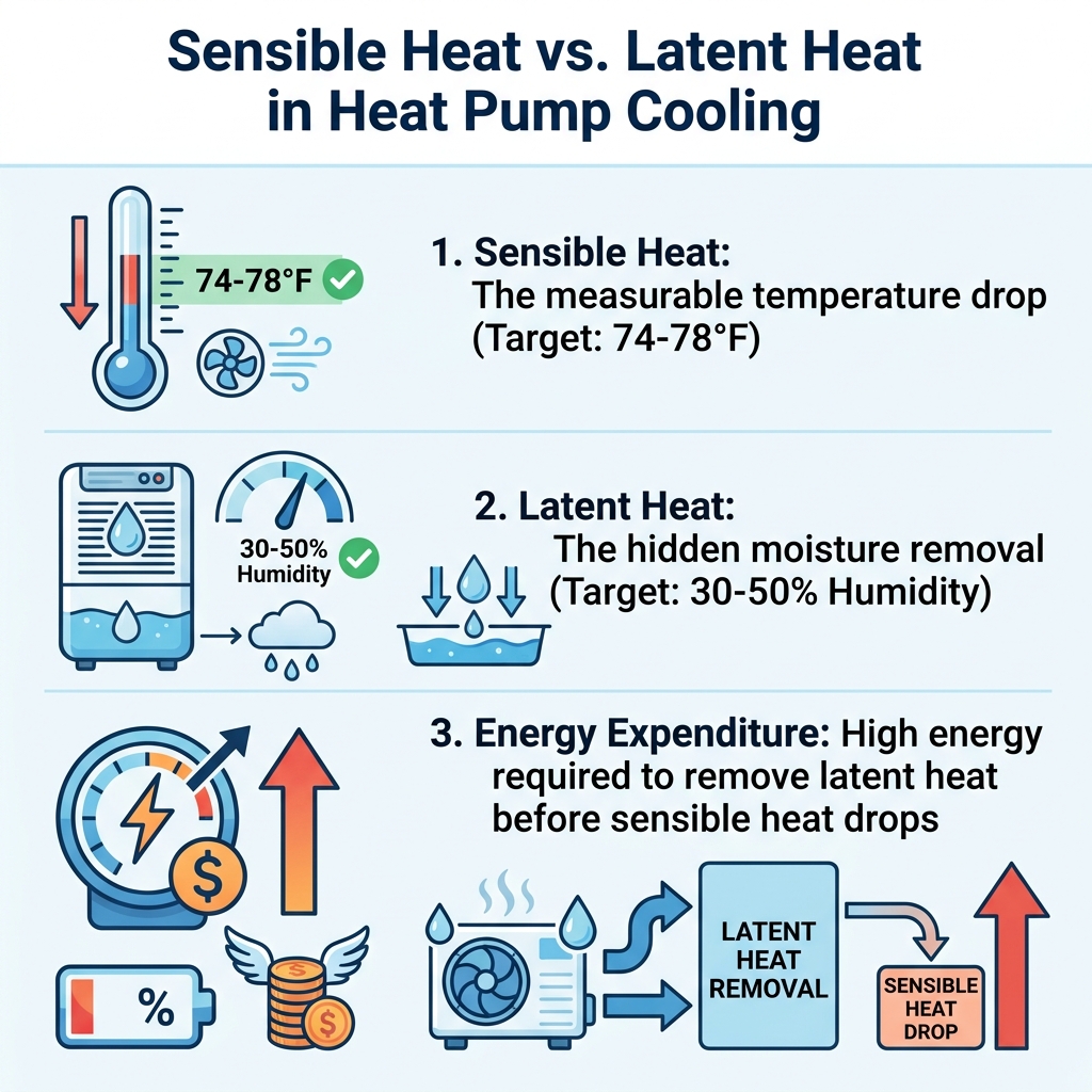 Sensible Heat vs. Latent Heat in Heat Pump Cooling
