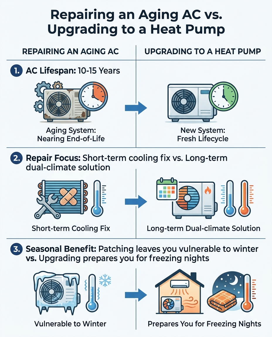 Repairing an Aging AC vs. Upgrading to a Heat Pump