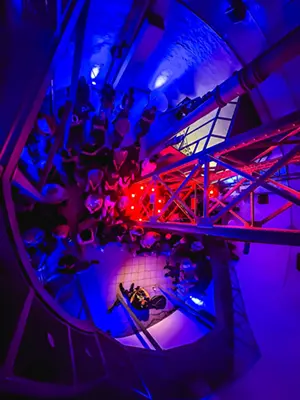 Eventveranstaltung mit Lichtspielen im Wasserturm