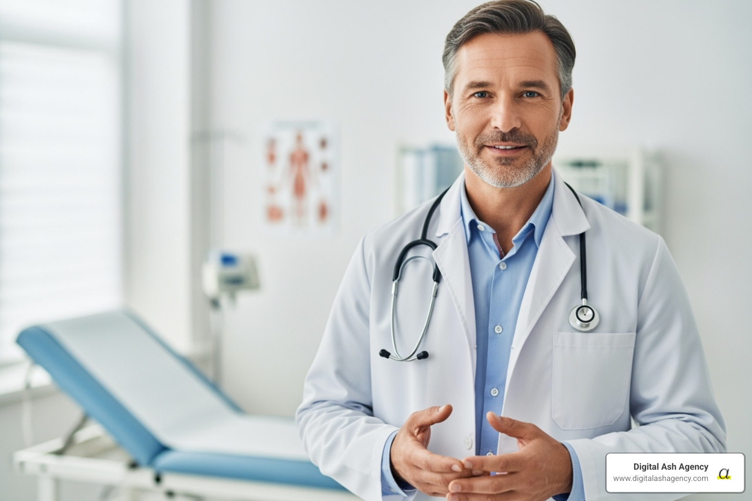 Image of a physician explaining a procedure in a video - Healthcare advertising ideas Image of a physician explaining a procedure in a video - Healthcare advertising ideas