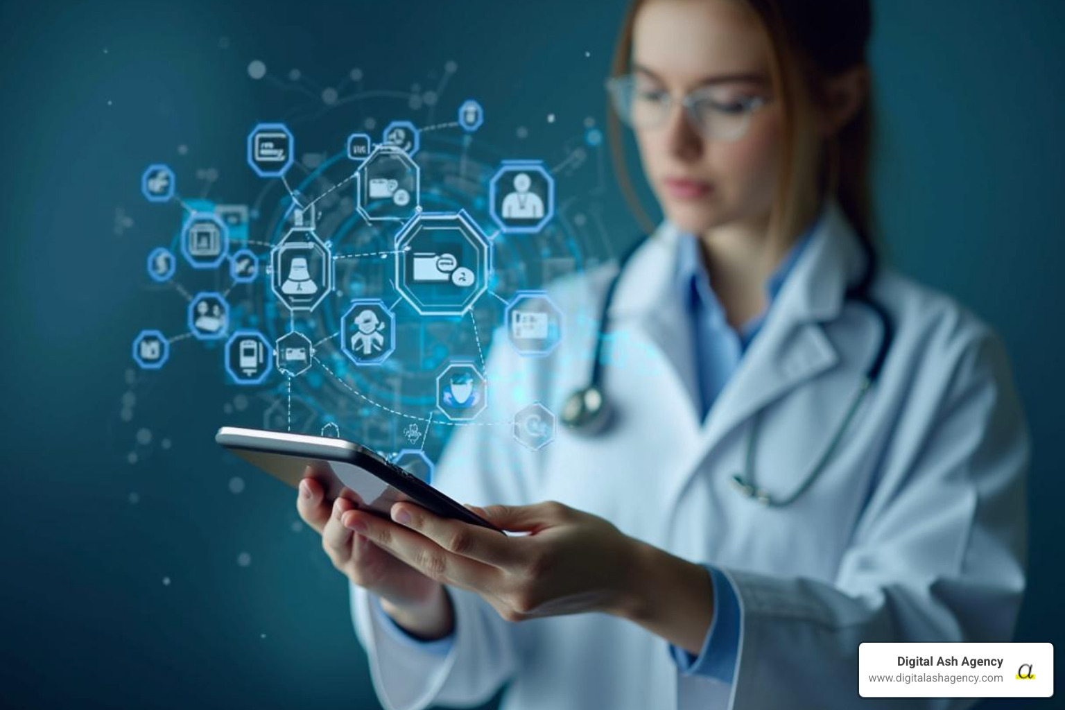 Flowchart showing the different components of a digital marketing strategy - Digital marketing for doctors