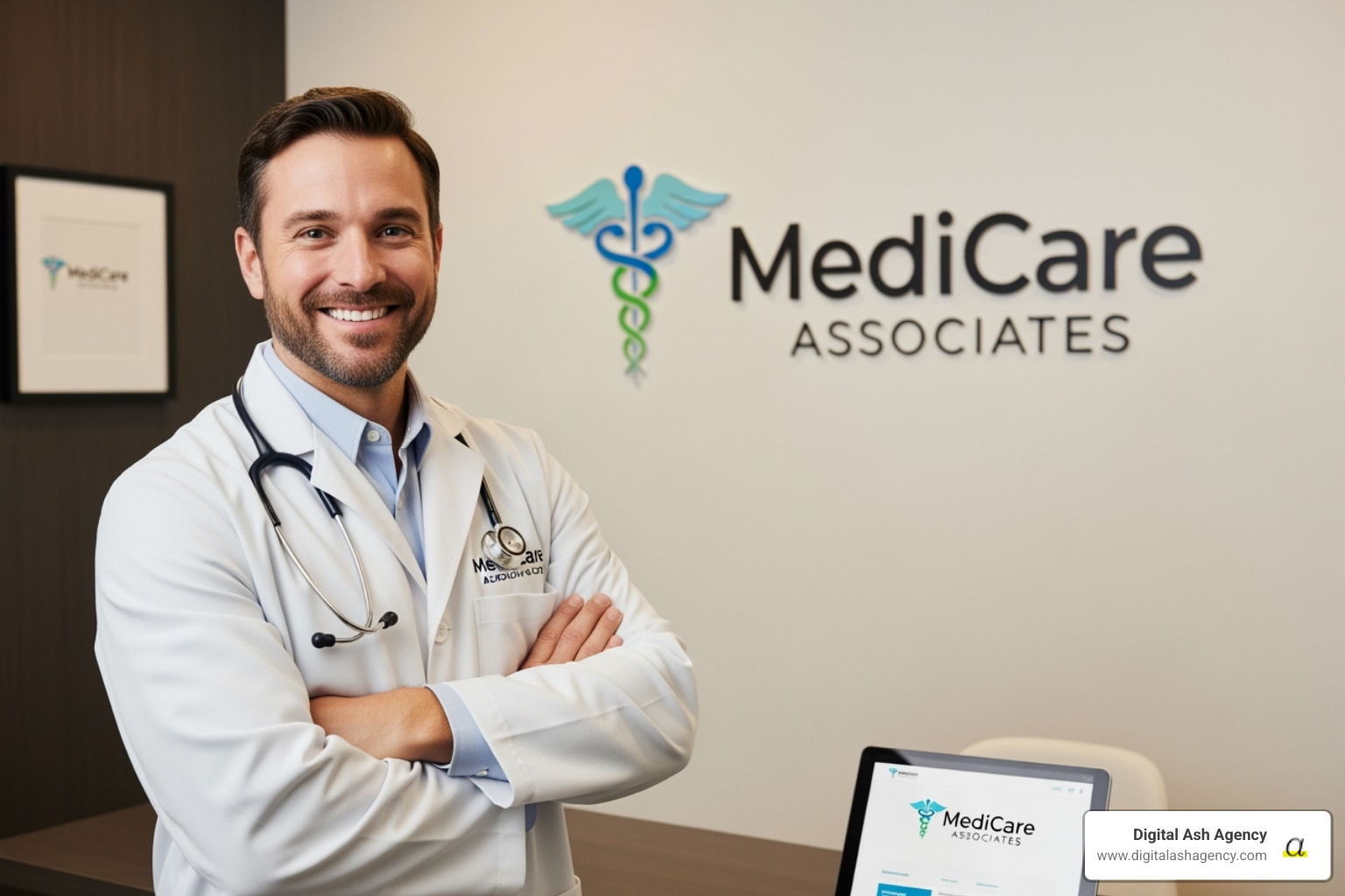 A brand style guide showing a doctor's logo, color palette, and font choices, emphasizing consistency in visual branding elements - Branding for doctors