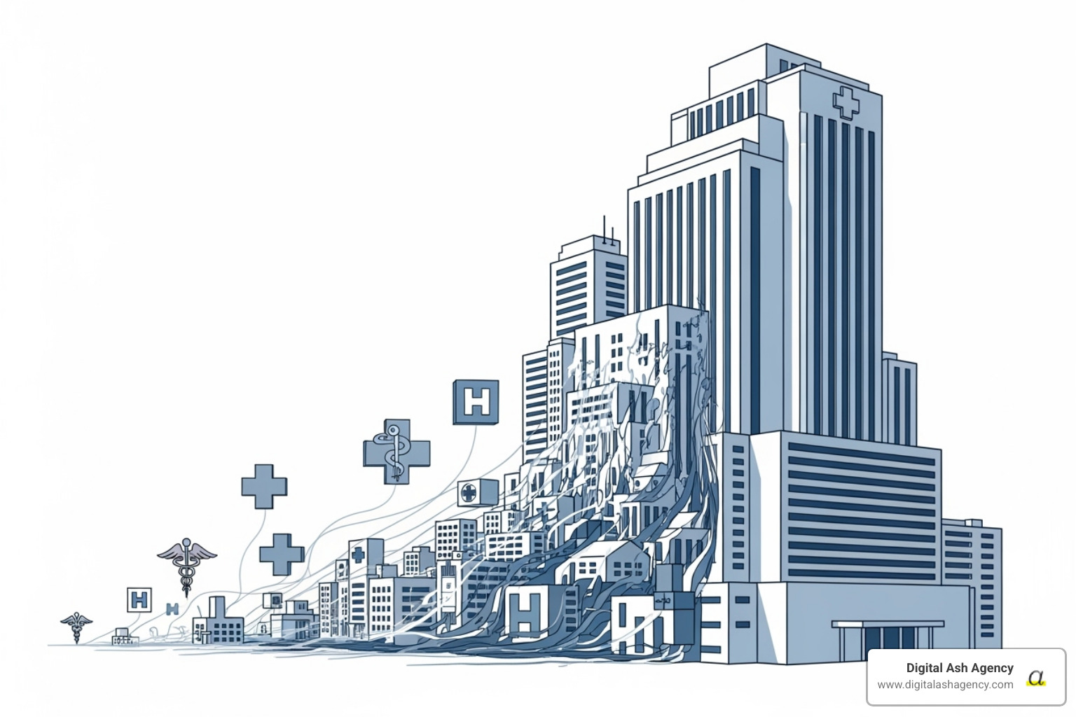 flowchart showing factors leading to healthcare consolidation - Healthcare market competition