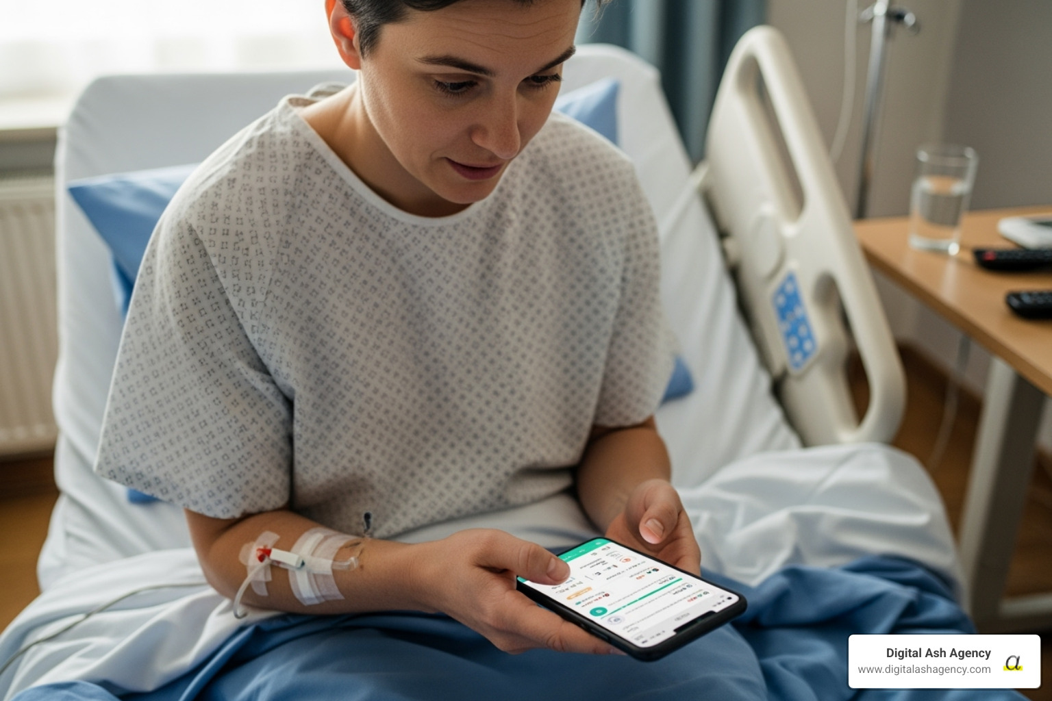 patient using a health app on their smartphone - Patient engagement methods
