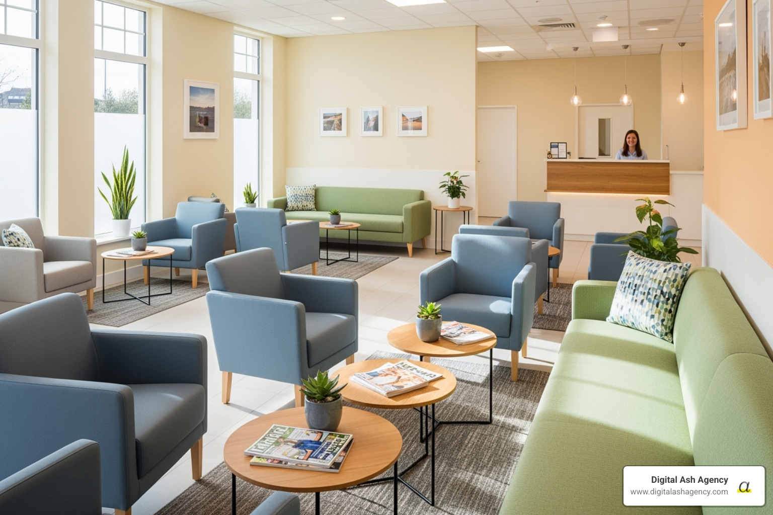 A modern, patient-friendly clinic waiting area - Solutions for healthcare