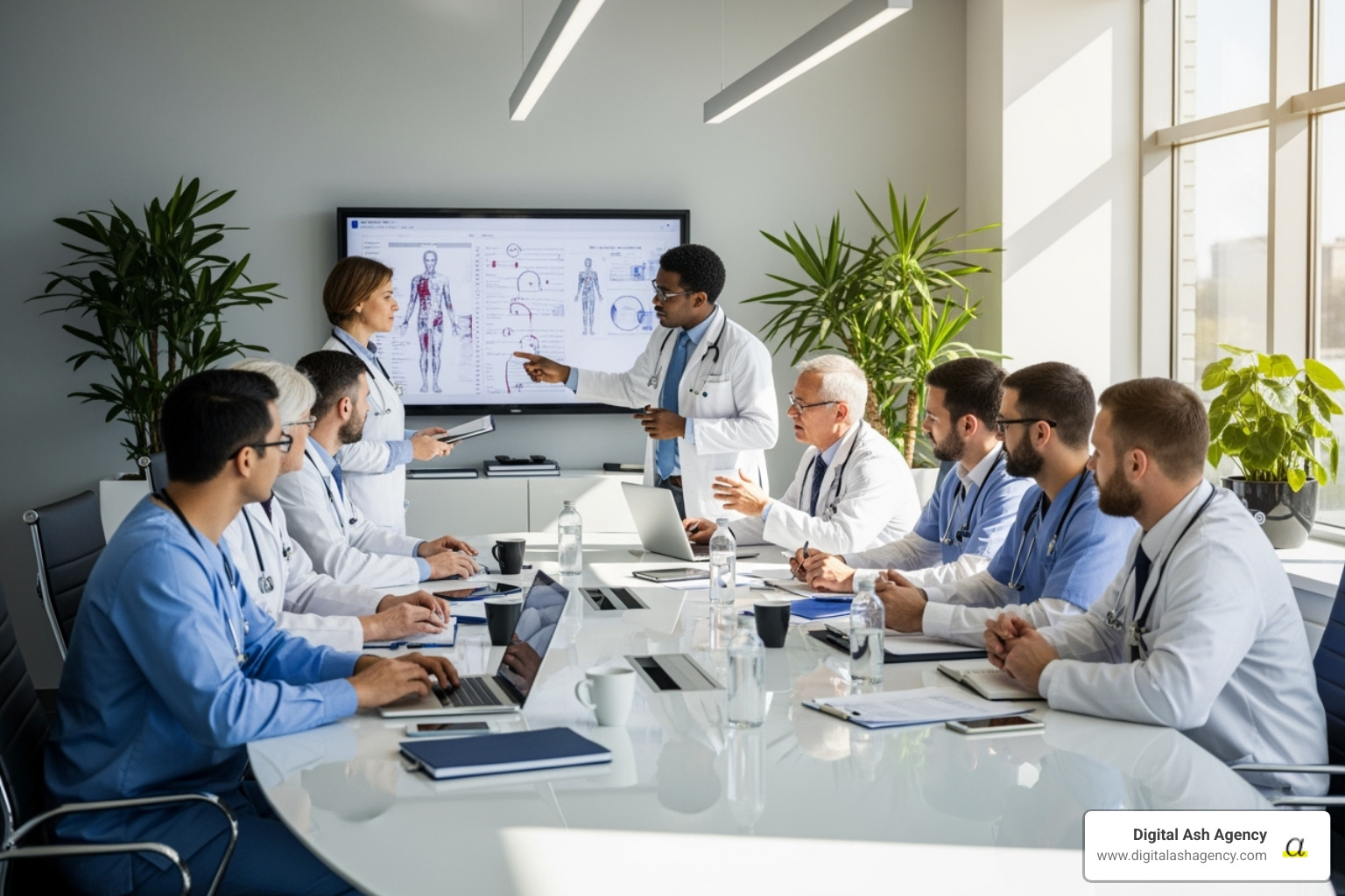 diverse medical team having a meeting - checklist for starting a new medical practice