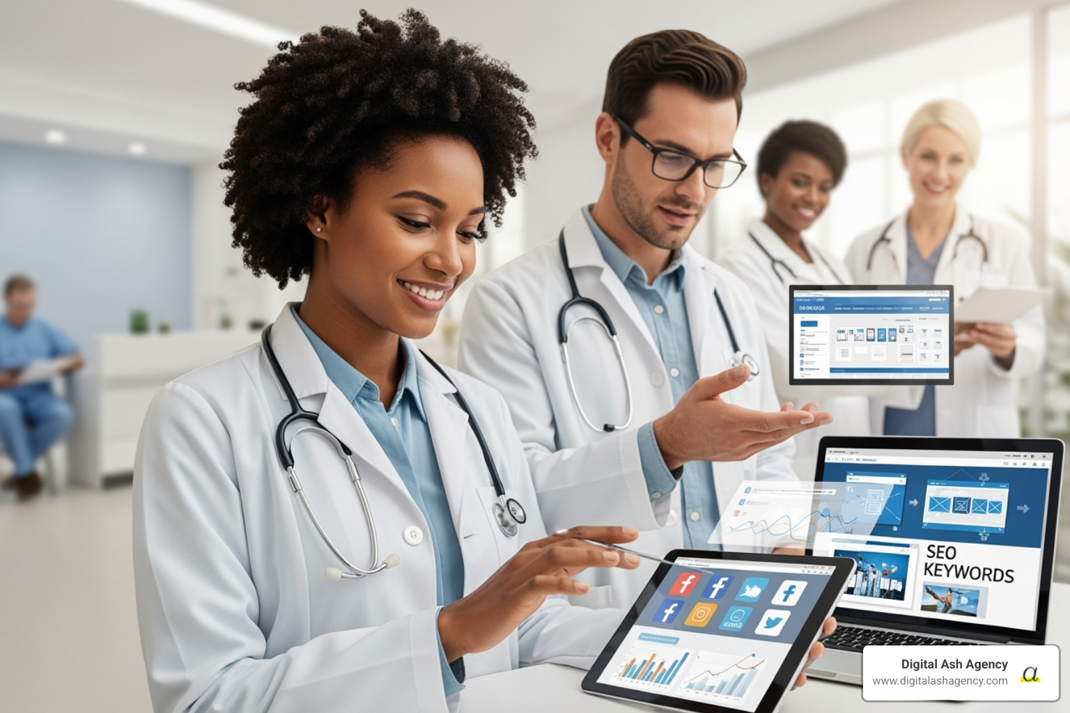 Dashboard from a marketing analytics platform - Physician marketing solutions