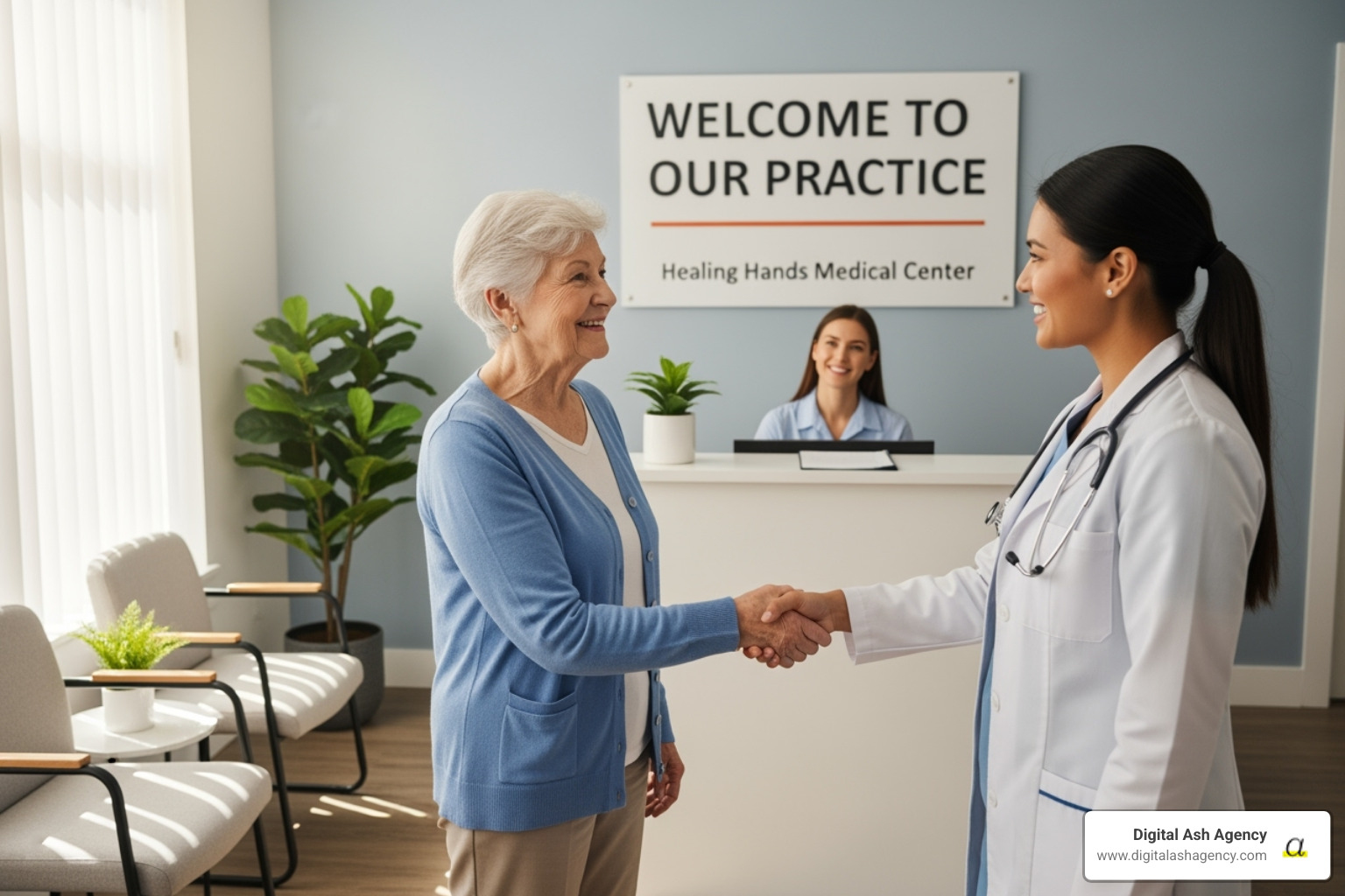A targeted Facebook ad for a medical practice on a phone screen - attracting new patients