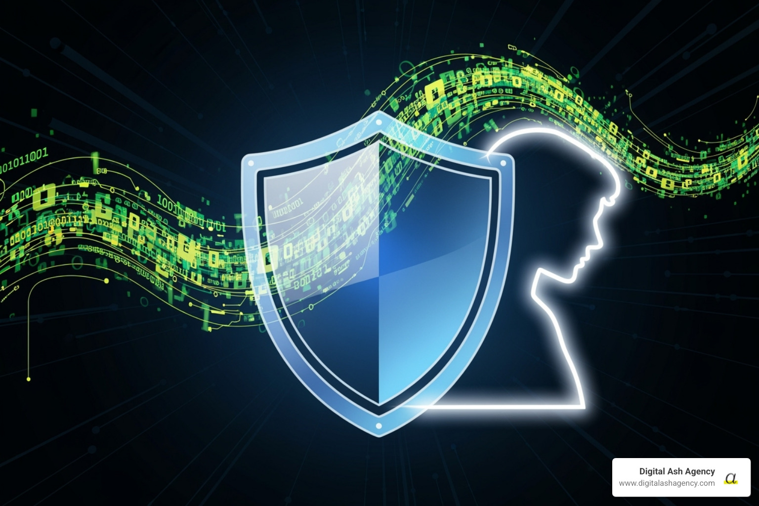 Digital icon showing a shield over patient data - Healthcare advertising strategies