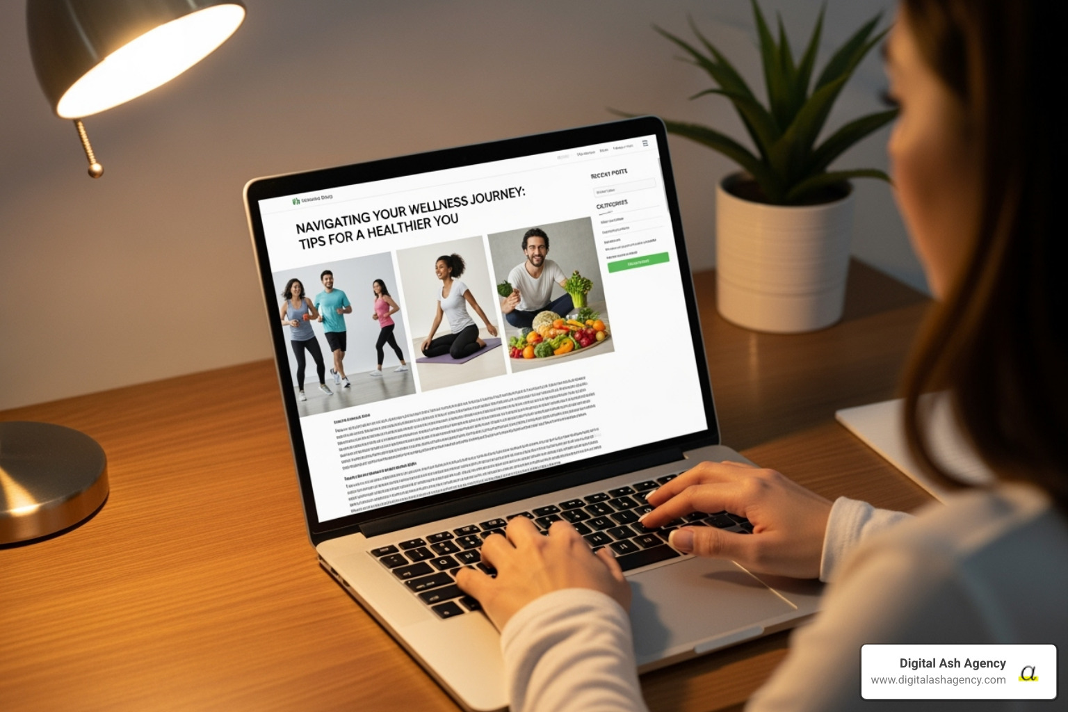 healthcare blog post on laptop - Healthcare lead generation