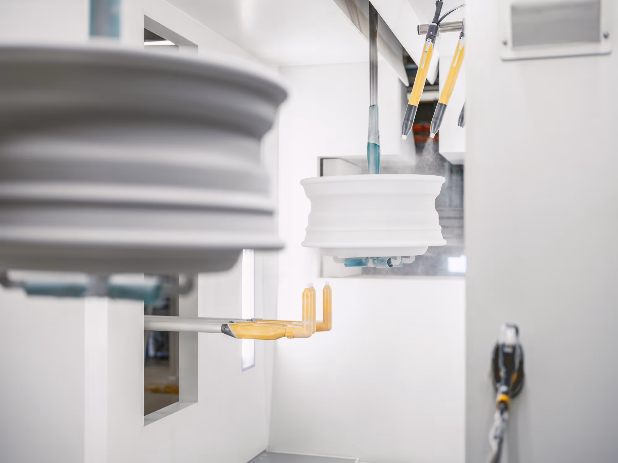 wheel in the refurbishment paint machine