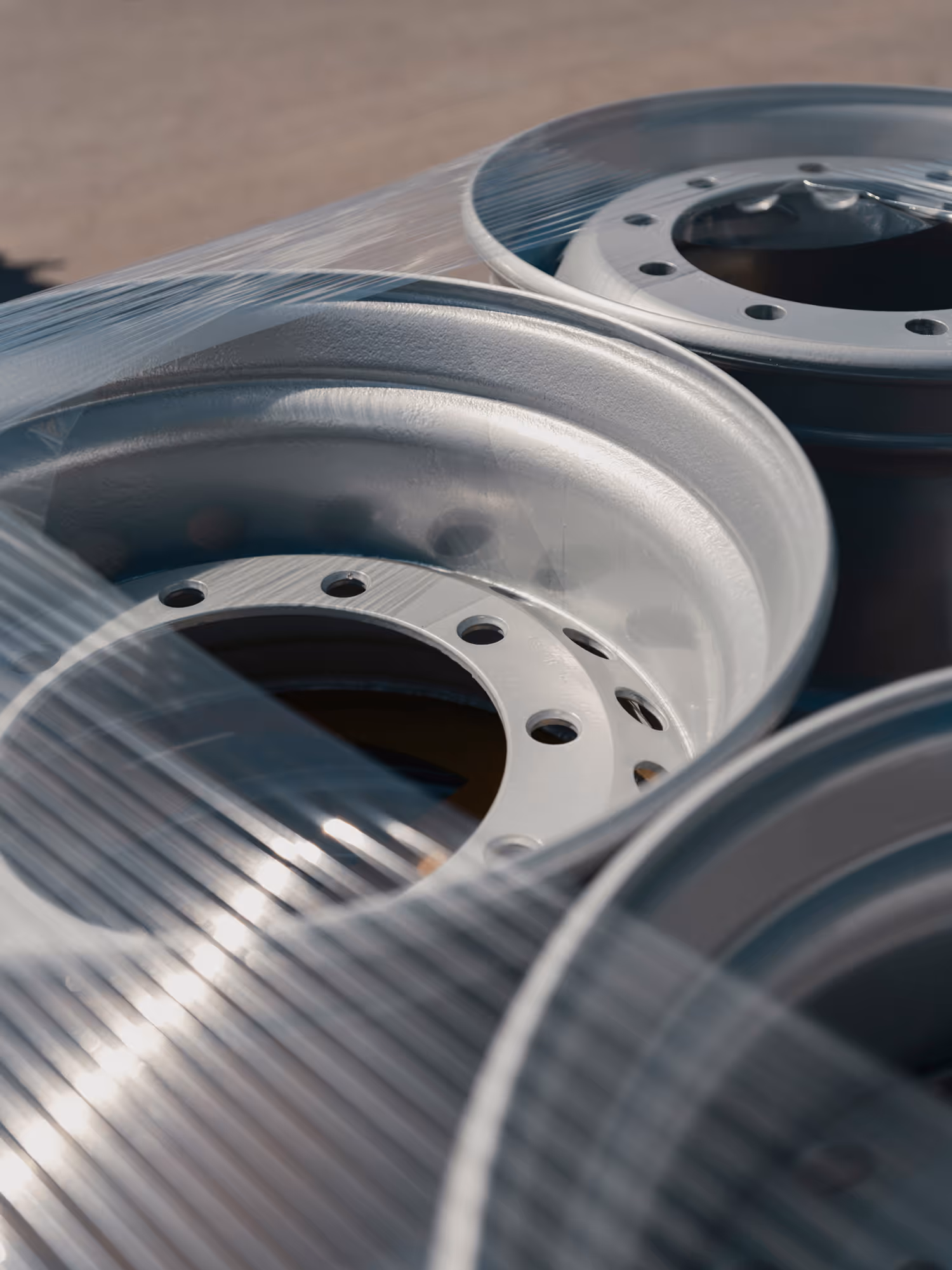 finished refurbished wheel on the ground