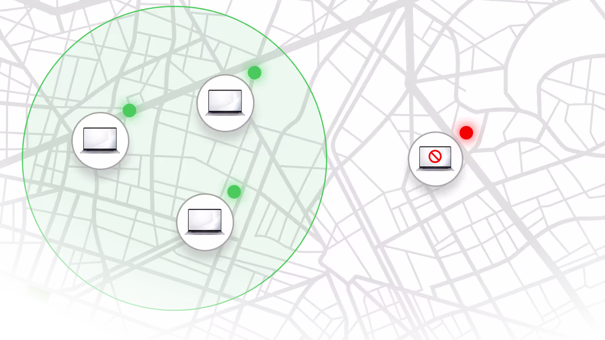 Laptop geofencing interface