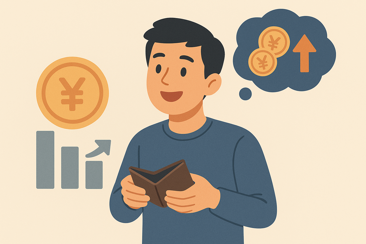 給料が上がって満足な男性