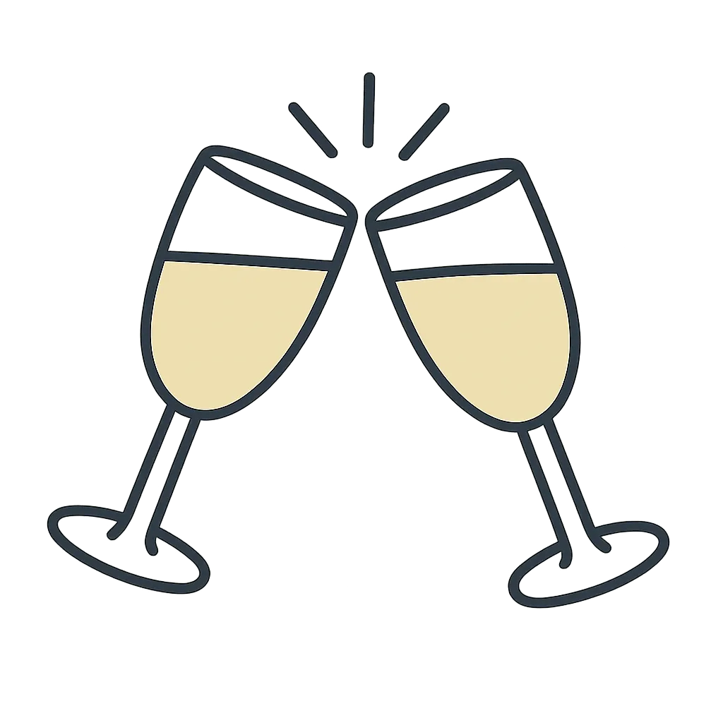 An illustration of two glasses.