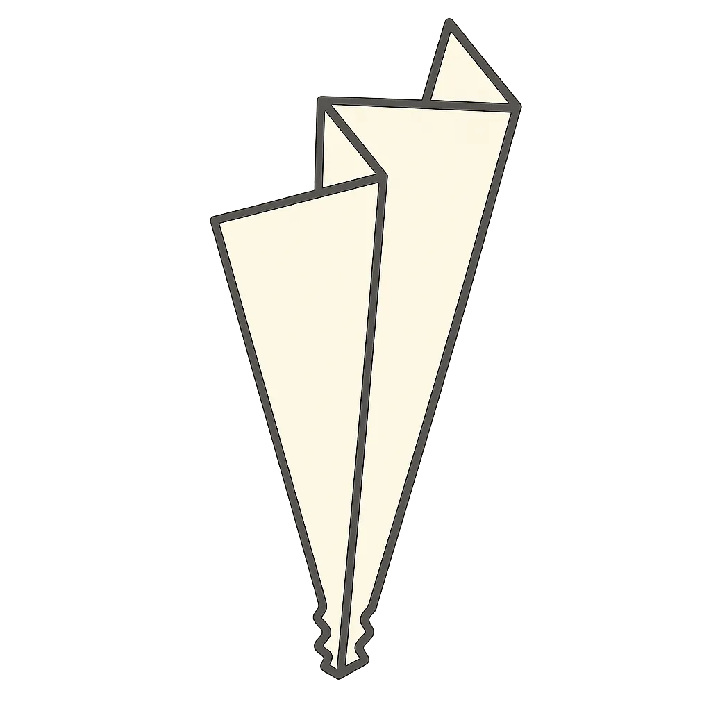 An illustration of a paper plane crashing into the ground.