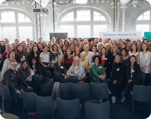European Women in VC Community picture showing members and people related to the company