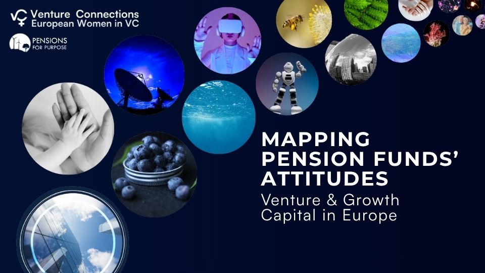 Report cover titled 'Mapping Pension Funds' Attitudes: Venture & Growth Capital in Europe'