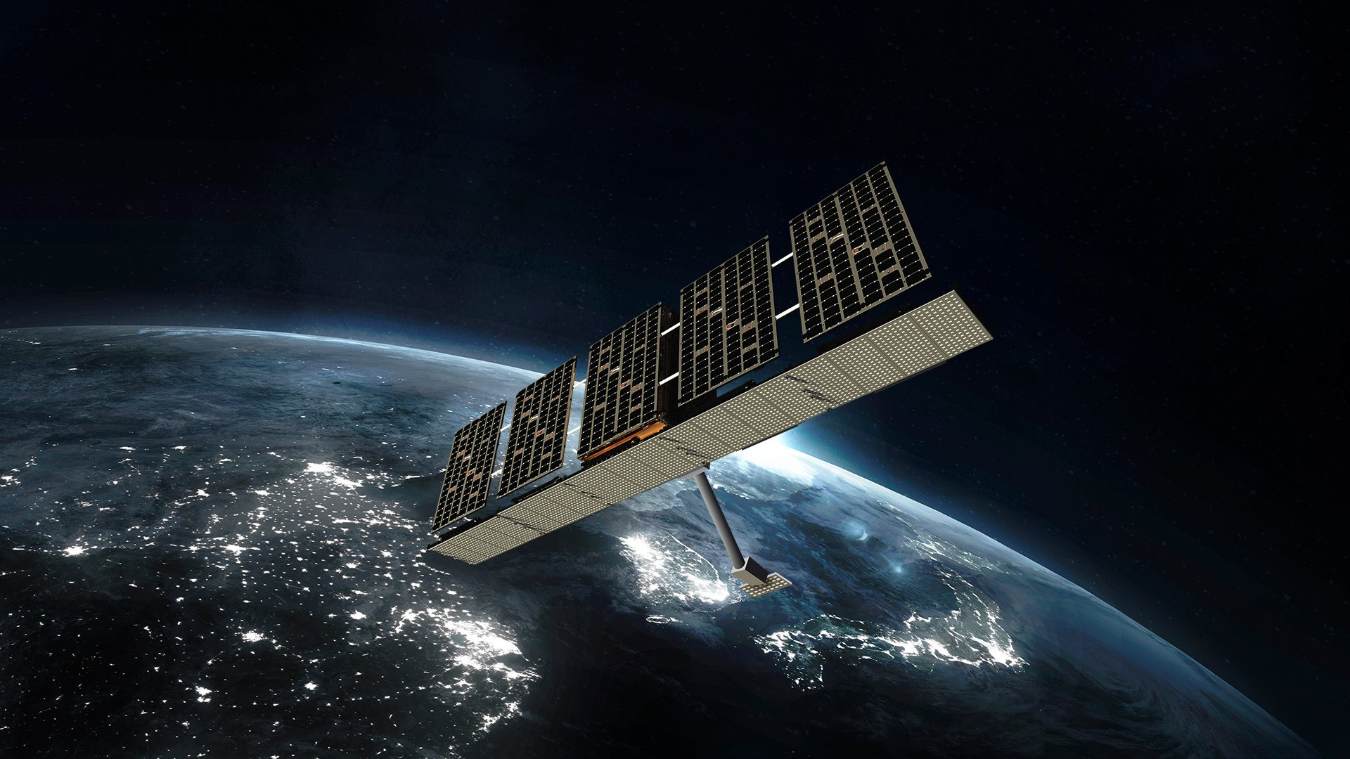 Satellite orbiting above Earth
