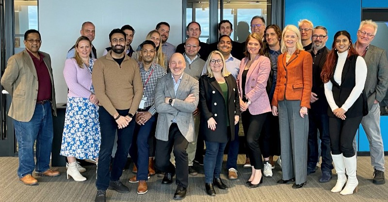 Group photo of the BforeAI team standing together