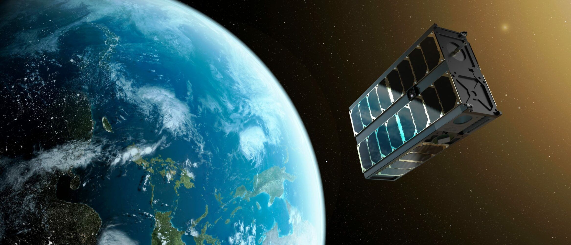 Satellite orbiting above Earth