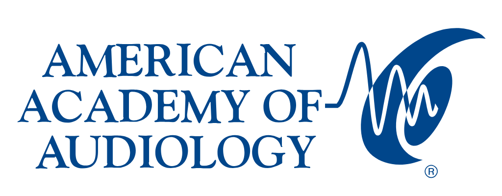 American Academy of Audiology logo with stylized sound wave design.