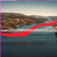 River with a red data stream above.