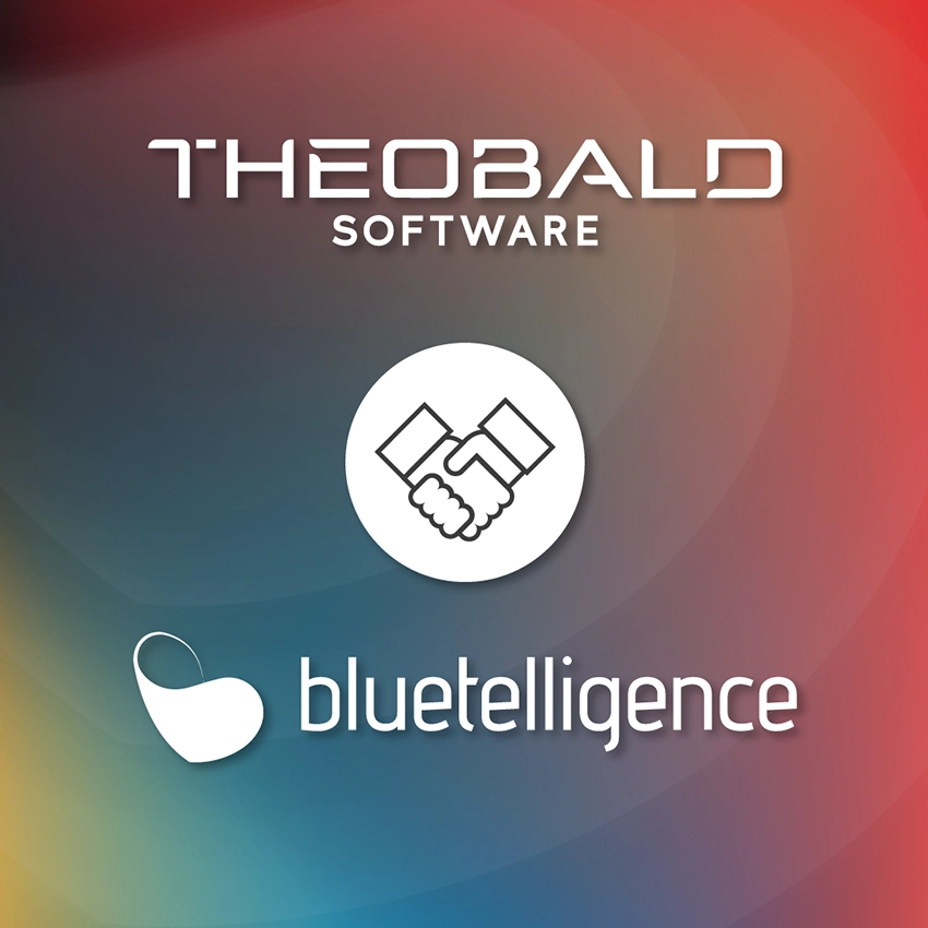 Logos von Theobald Software und bluetelligence.