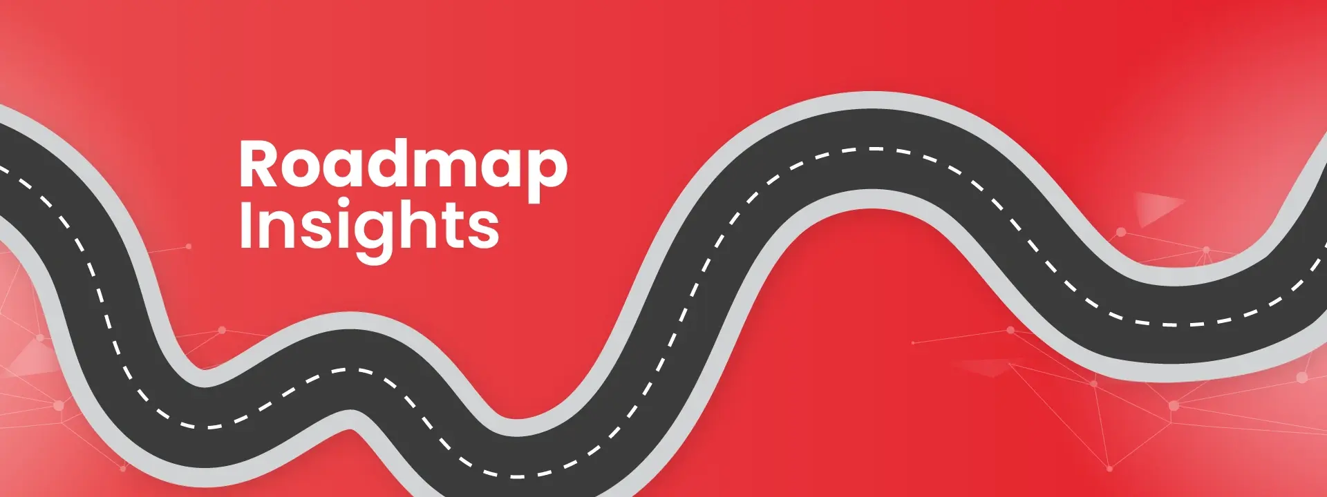 Schwarze Straße auf rotem Hintergrund, auf dem Roadmap Insights steht.