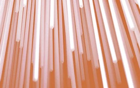 Orangene Datenstränge, die Xtract for Alteryx symbolisieren, eine SAP-Schnittstelle von Theobald Software.