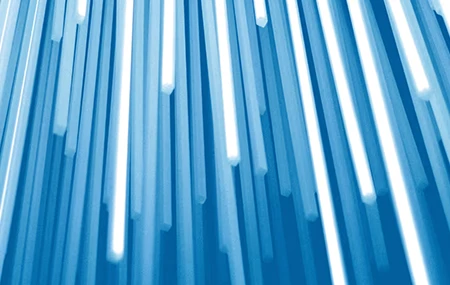 Blaue Datenstränge, die Board Connector symbolisieren, eine SAP-Schnittstelle von Theobald Software.