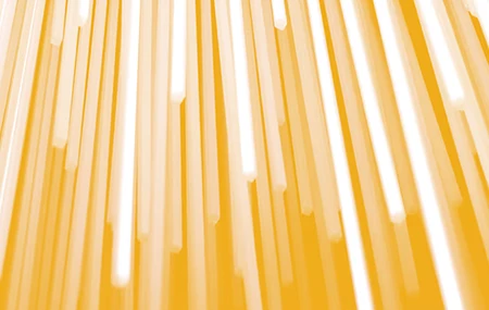 Abstrakte gelbe und weiße Lichtstreifen, die nach unten verlaufen.