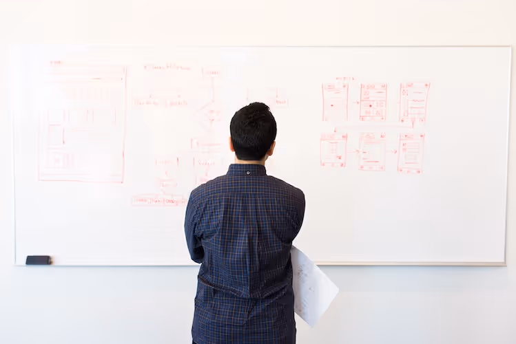 Working on whiteboard